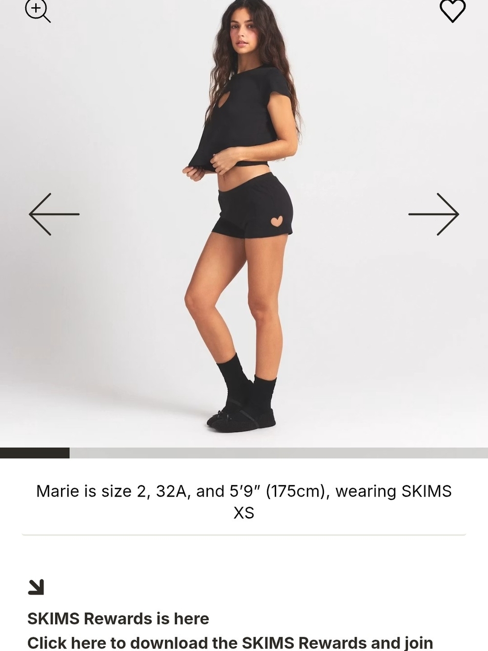 SKIMS Worn In Jersey Black Heart Short - Stylish Lounge Shorts